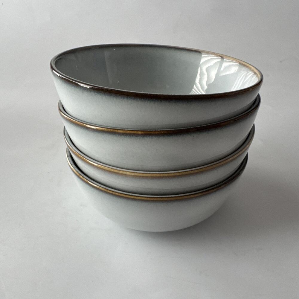 Set of 4 IKEA Gladelig Bowls Salad Cereal MCM Speckled Brown Trim
